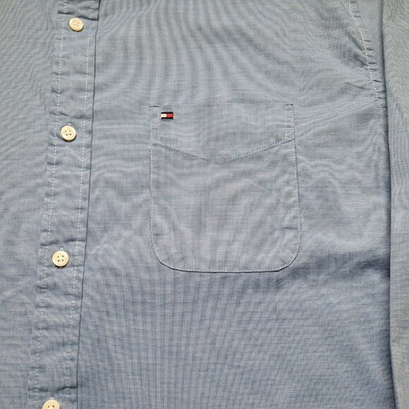 Tommy Hilfiger Mens Blue Button Down Shirt Coastal Grandpa Academia Size XL - Picture 2 of 10
